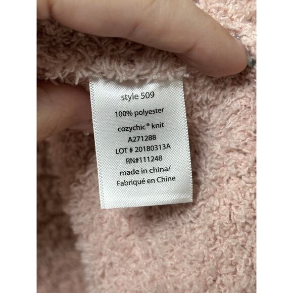 Barefoot Dreams Cozychic Fuzzy Pink Long Heavy Robe With Belt Adult Size 2 - Picture 5 of 7